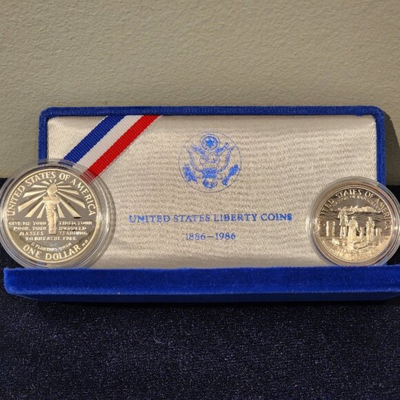 1986 US Mint Proof Liberty 2 Coin Set - Picture 4 of 15